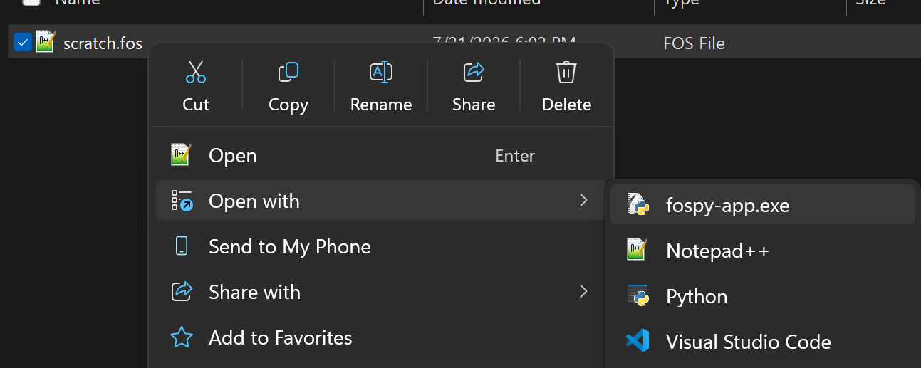 open with dialog