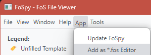 editor registration menu