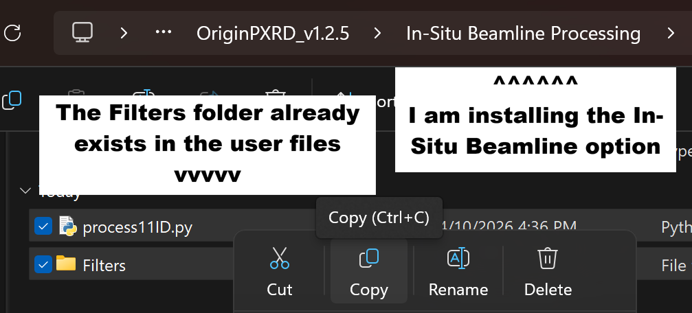 copy option files