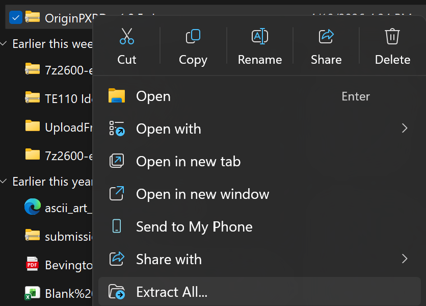 extract zip file