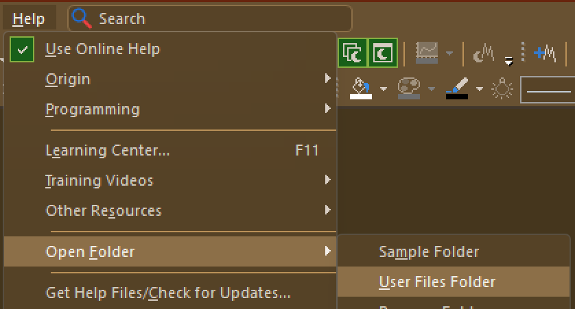 find user files folder