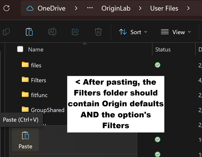 paste option files